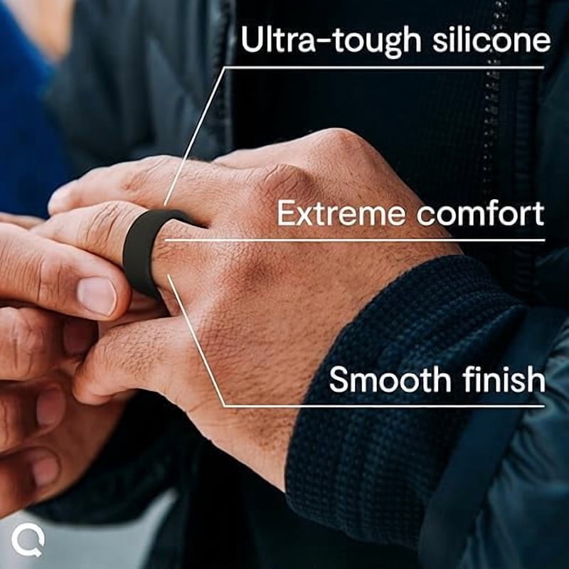 Women’s Stackable Silicone Ring - White Twist, Comfortable & Durable for Active Lifestyles