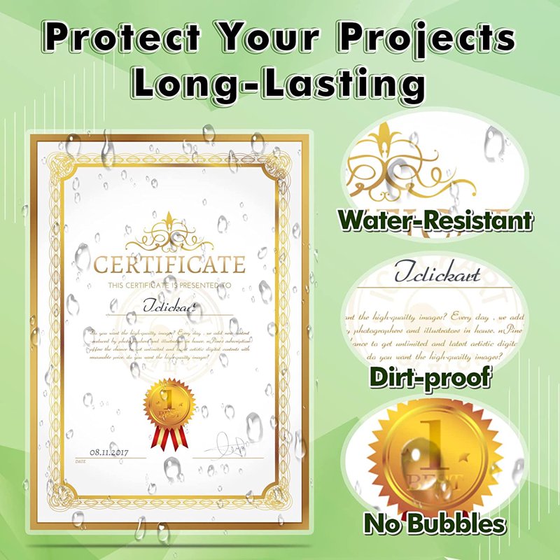 Self-Adhesive Laminating Sheets 9x12 Inch Clear Waterproof Protectors - 20 Sheets