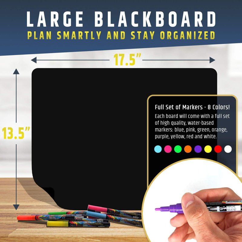 Magnetic Wall Dry Erase Board for Fridge 17.5x13.5in with Neon Markers