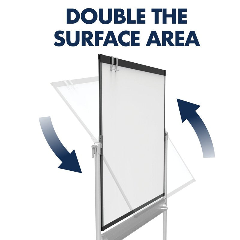 Mobile Presentation Easel with Reversible Magnetic Whiteboard & Flipchart - 48 x 36 Inches