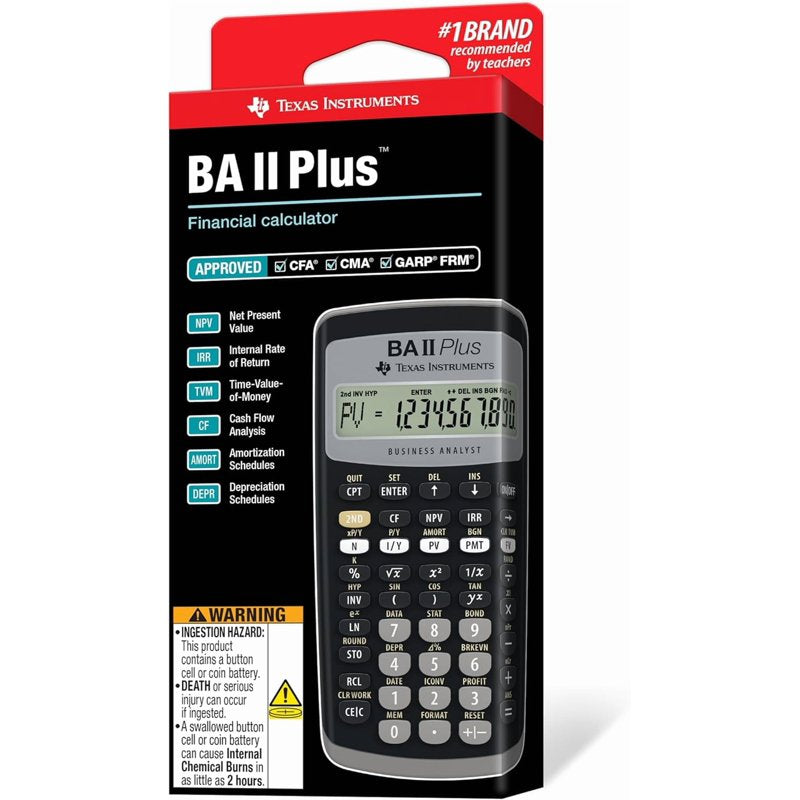 Financial Calculator BA II Plus Black - Profitability, NPV & IRR Functions