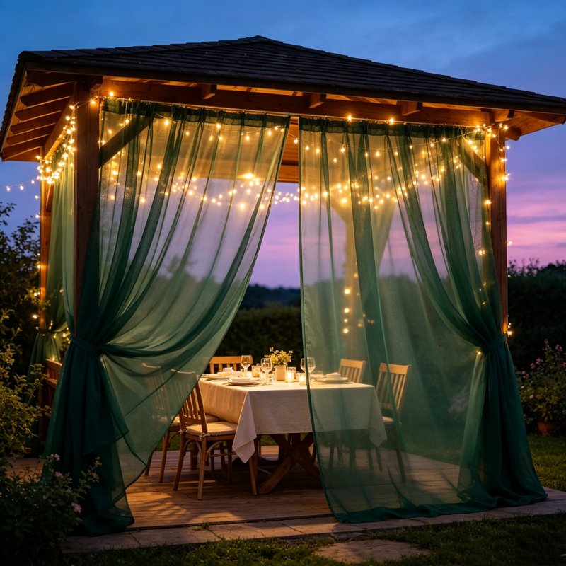 Outdoor Waterproof Curtains 98x63 Inch Green Light-Filtering Patio Drapes for Garden & Pergola