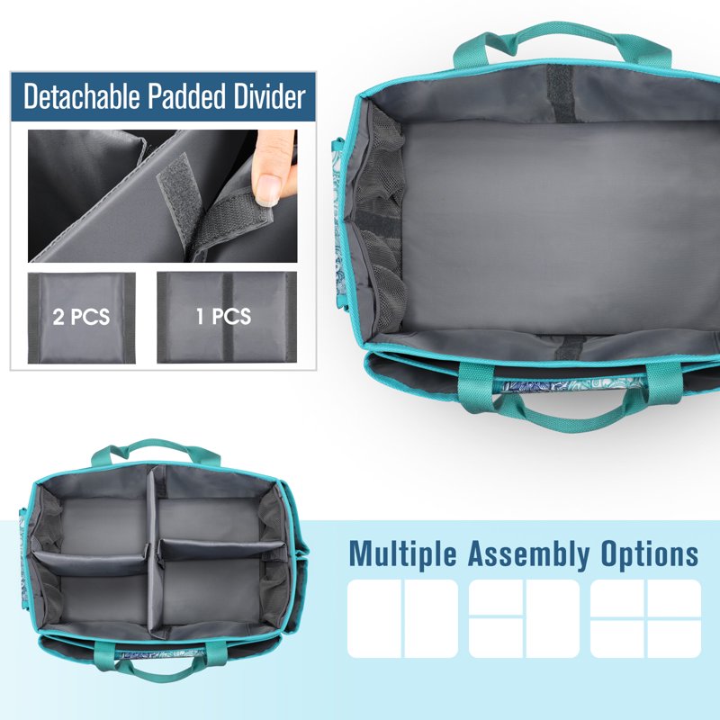 Large Multi-Functional Craft Storage Tote Bag with Pockets and Divider