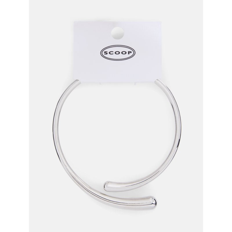 Silver Tone Wrap Choker Necklace for Women - Modern Sculptural Design