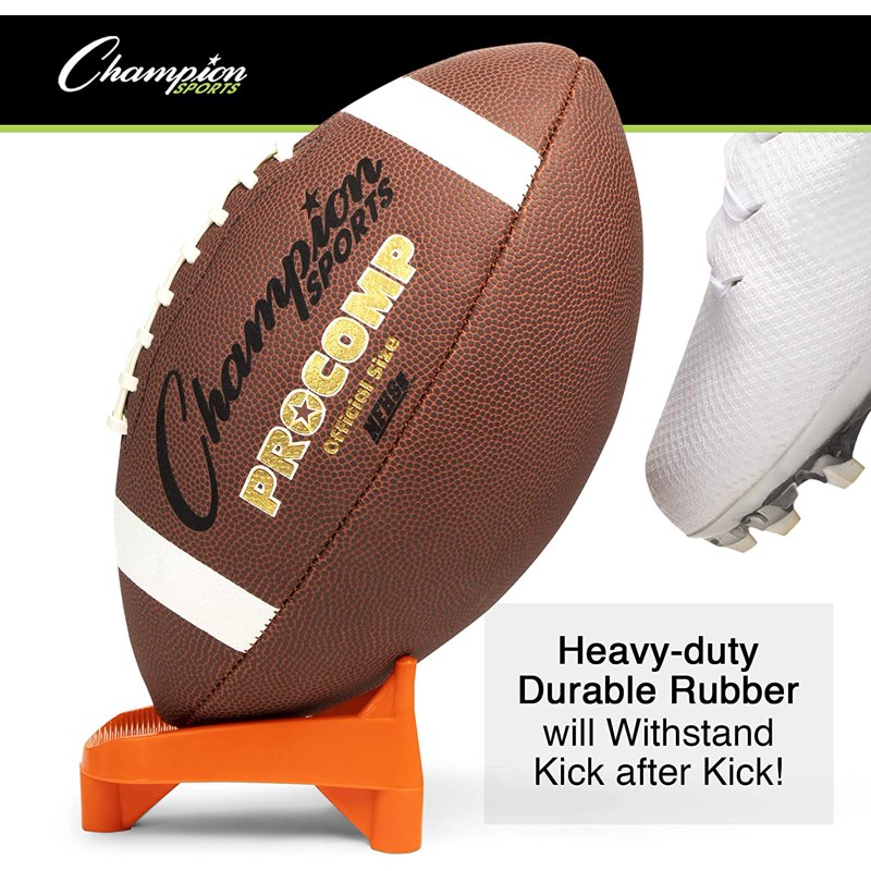 Heavy Duty Football Kickoff Tee - High Visibility Orange, 1 Inch for Practice & Game