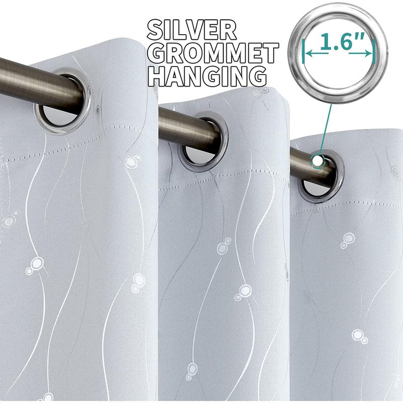 Thermal Insulated Room Darkening Curtains 2 Panels Set - Grommet Window Drapes