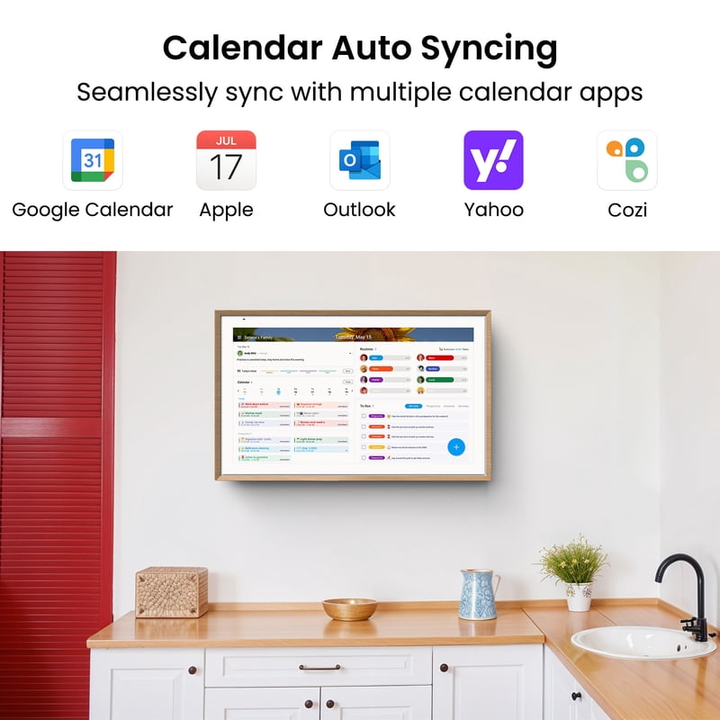 Digital Family Wall Calendar & Meal Planner with Touchscreen - 15.6 Inch Dual-Mode Smart Board