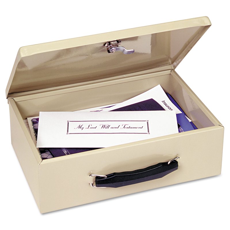 Fire-Resistant Steel Security Box with Key Lock for Valuables