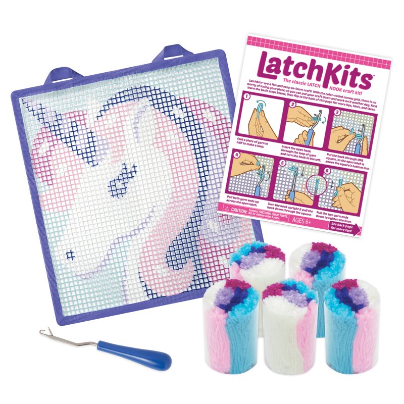 Mini Unicorn Rug Kit - Latch Hook Craft for Kids and Adults