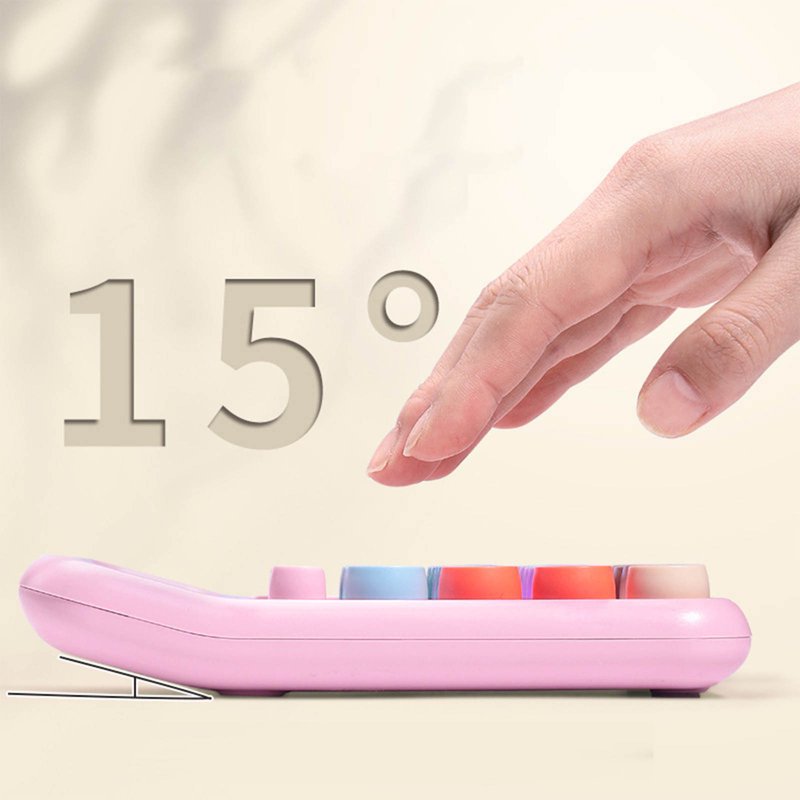 12 Digit Desktop Calculator with Large LCD Display and Big Buttons - Pink