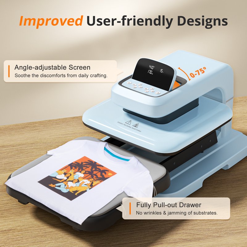 15x15 Inch Automatic Heat Press Machine for Transfer Vinyl & Sublimation Projects