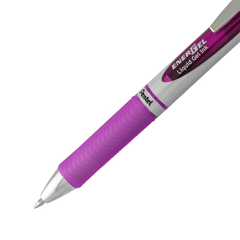 Gel Pen Set - Fine 0.7mm Metal Tip, Smooth Liquid Gel Ink, Violet, 2-Pack