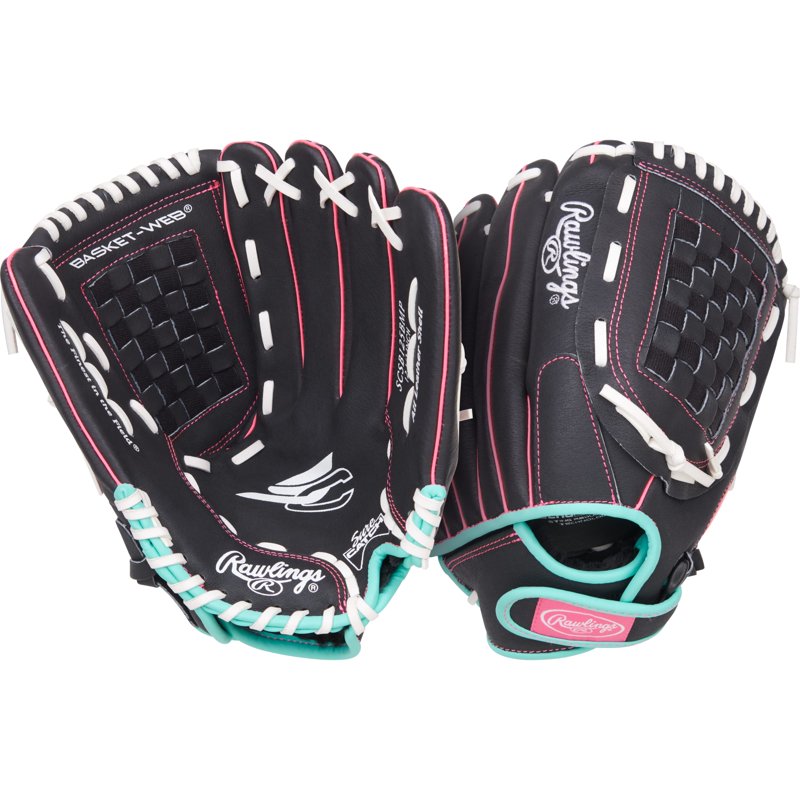 Youth Softball Glove 12.5 Inch Baseball & Softball Fielding Mitt with Basket Web