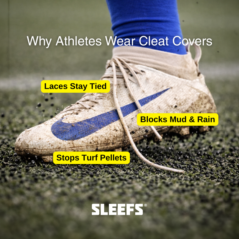 Football Spats with Ankle Support and Turf Prevention - Black & White