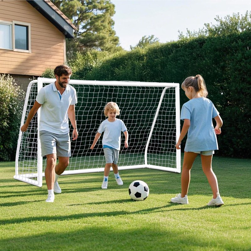 ZenSports 8FT x 5FT Portable Soccer Goal Net PVC Frame — Outdoor Training for Adults and Kids
