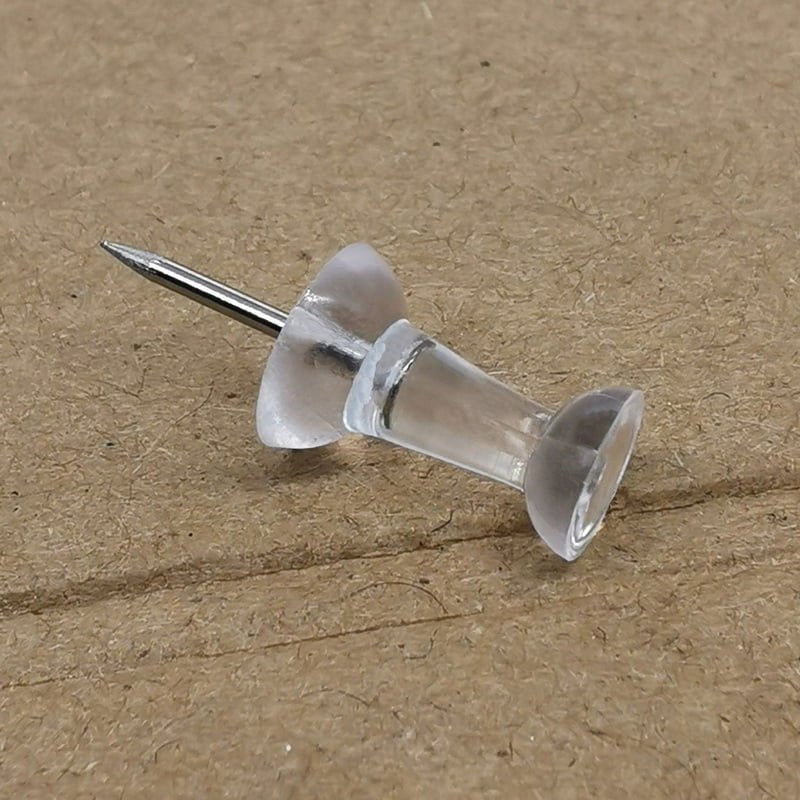 Clear Plastic Push Pins - 3/8 Inch Office & Bulletin Board Pins, 1000 Pack