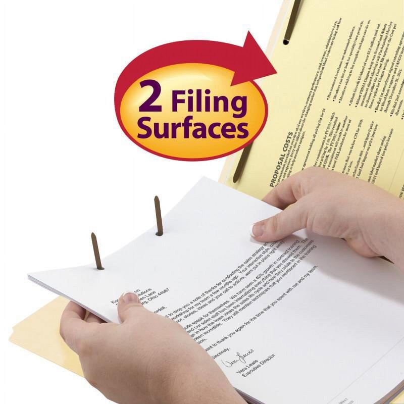 Manila File Folder with 1 1/2 Inch Expansion and Fasteners - Letter Size, 50 Pack