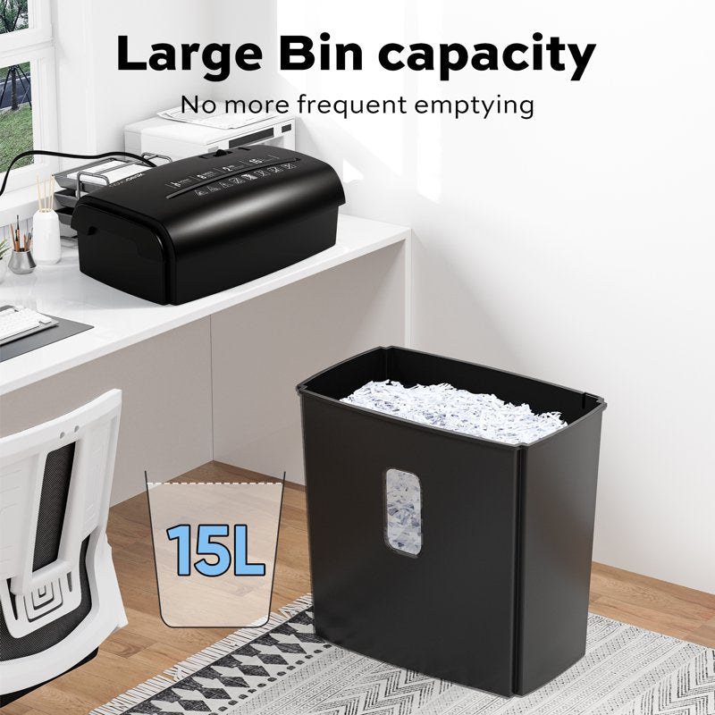 High-Security Micro-Cut Paper Shredder with Credit Card and Staple Shredding for Home Office