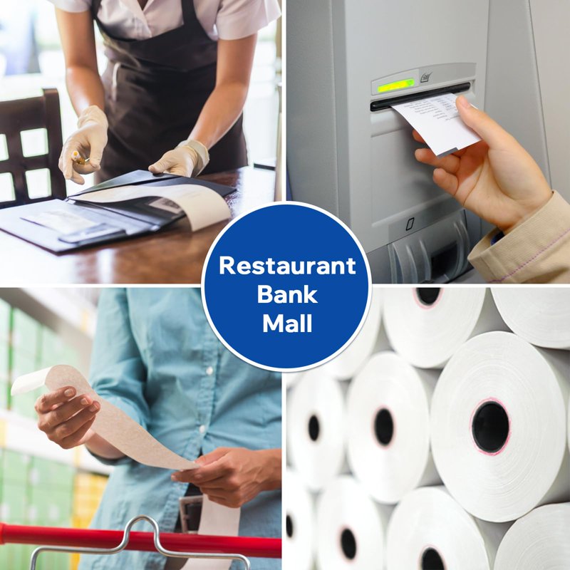 50 Rolls 3" x 165' Non-Thermal Bond Receipt Paper for POS Cash Register
