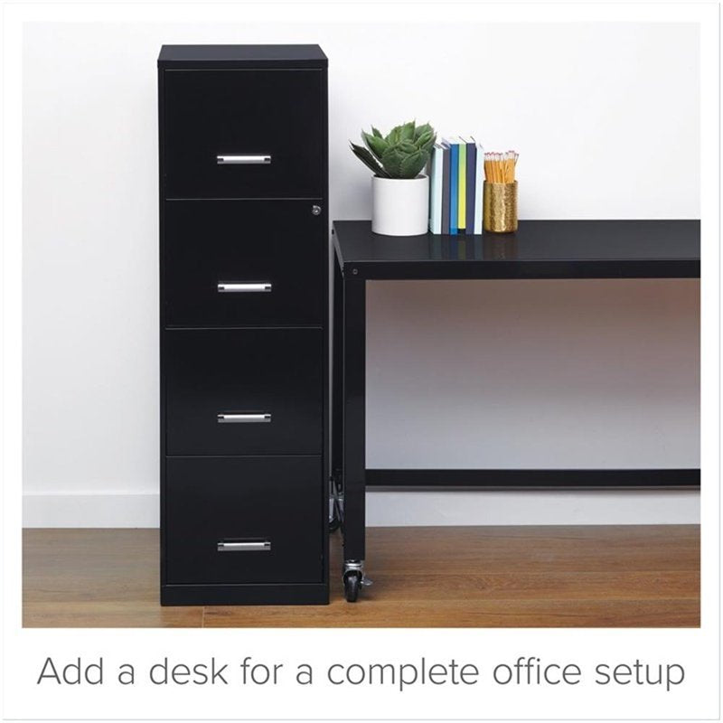 Vertical Metal Filing Cabinet 4 Drawers Lockable Pre-Assembled Office Storage