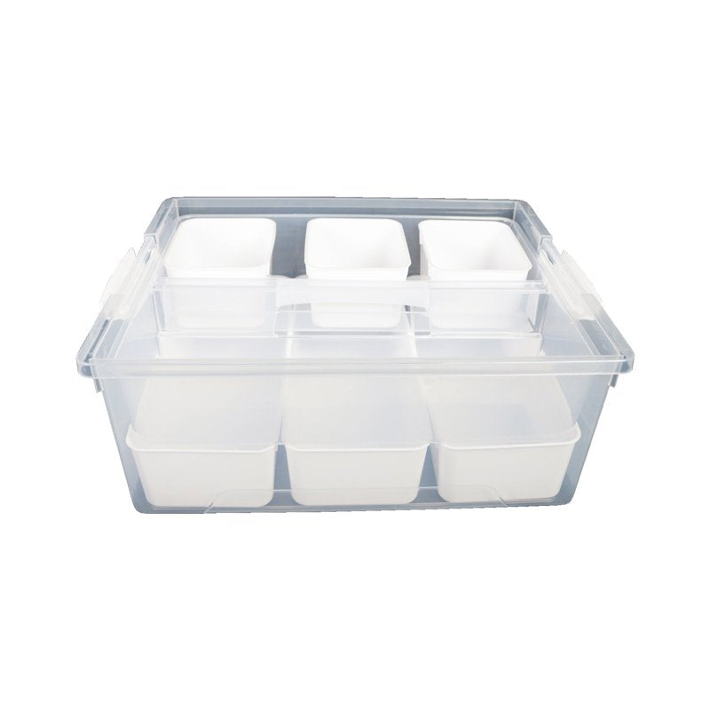 Clear Plastic Craft Storage Containers Set - 7-Piece Organization Kit