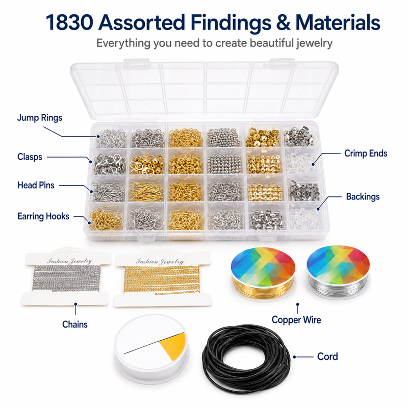 Jewelry Making Kit for Adults - Tools, Charms, Wires & Findings, All-Inclusive