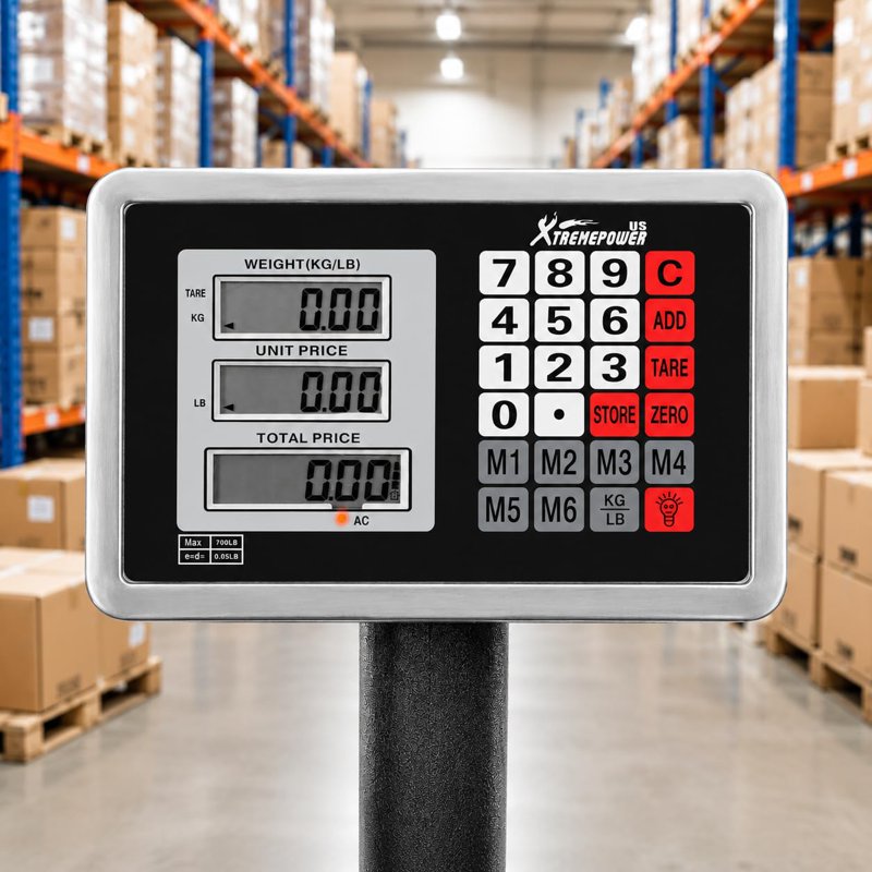 700 lb Digital Platform Scale with Price Computing Stainless Steel Surface
