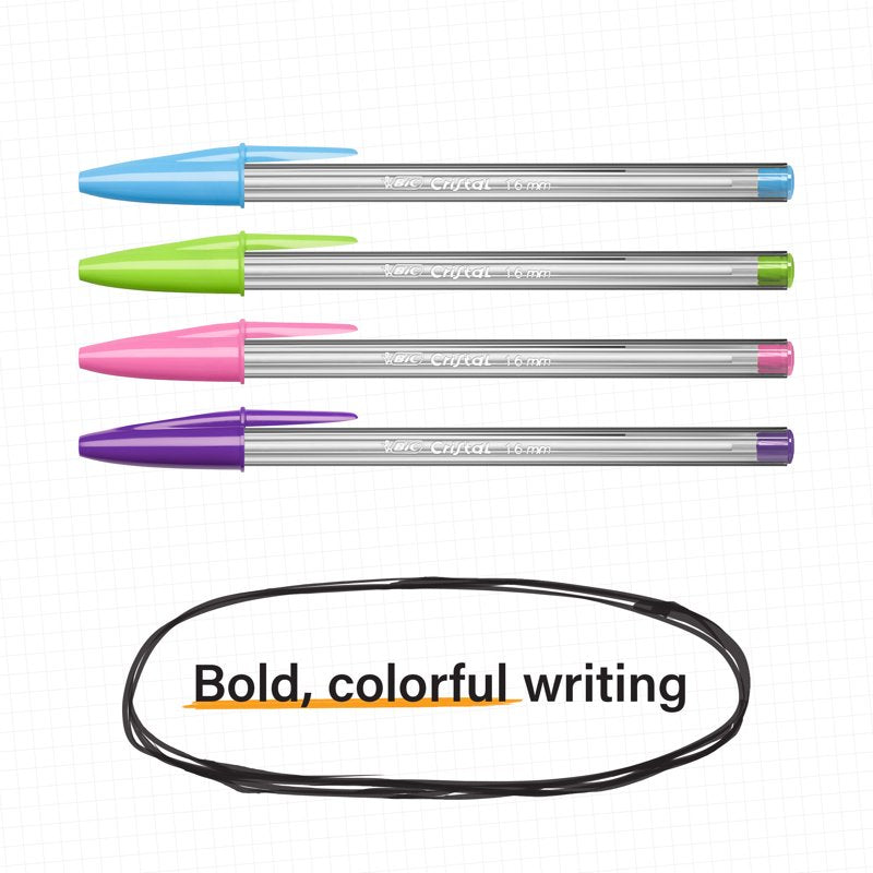 Assorted Color Ballpoint Pens 1.6mm Bold Point 24 Pack - Smooth Writing