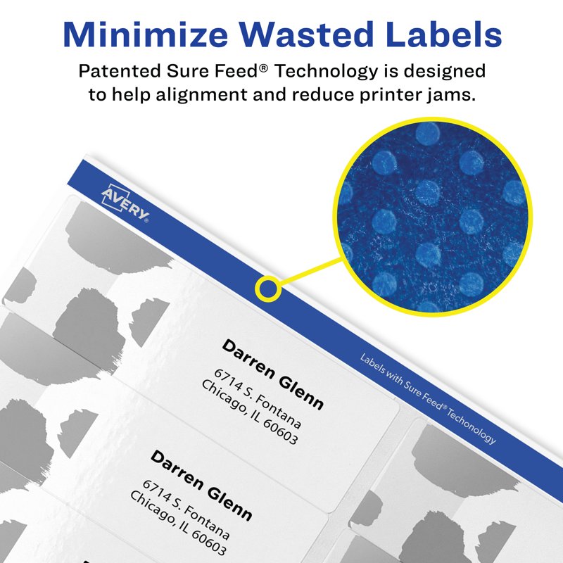 Bulk Address Labels 1-1/3" x 4" White 1400 Count for Mail & Organization