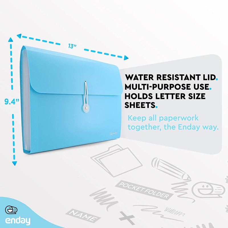 A4 Accordion Folder with Pockets - Document Organizer & Paper Storage