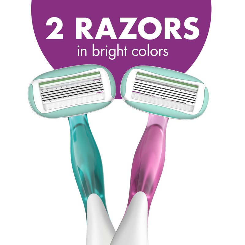 Disposable Women's Razor with 5 Blades - Sensitive Skin, 2-Pack