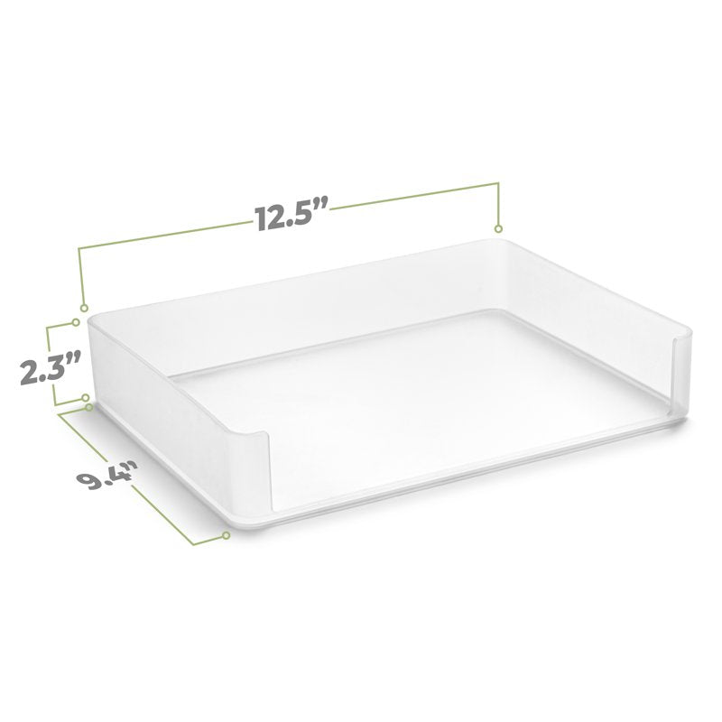 Stackable Plastic Letter Tray Organizer for Desk Files and Mail
