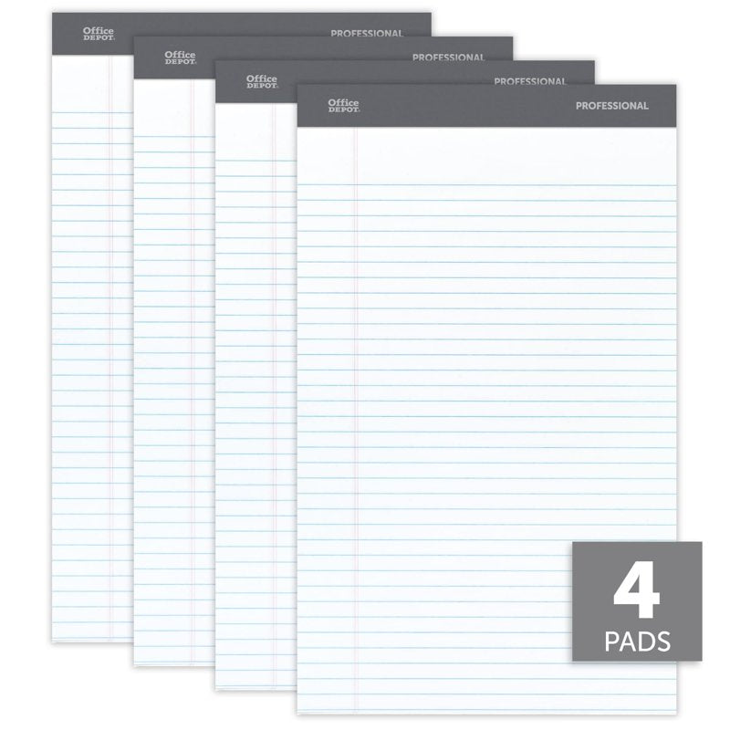 Legal Pad Notebook - 8.5 x 14 Inches, 50 Sheets, White, Perforated, Heavyweight Paper
