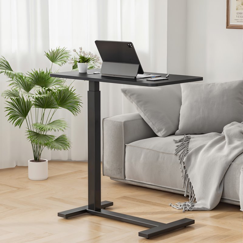 ZUNMOS Mobile Standing Desk with Hidden Casters - Height Adjustable Overbed Laptop Table (Variation: Black)