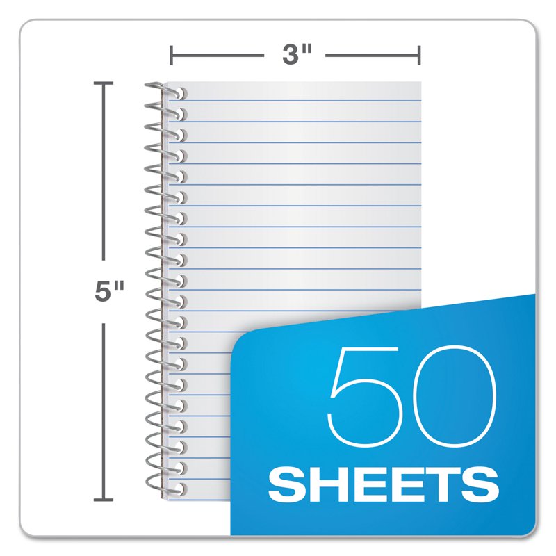 Memo Book 5 x 3 Inches Narrow Rule Spiral Bound White Paper