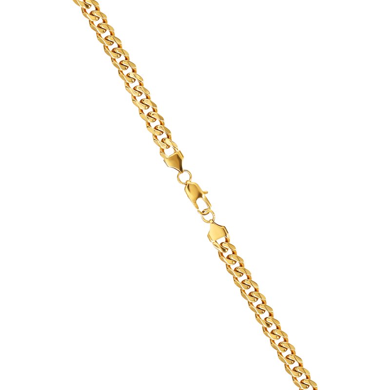 Men's 20-Inch Gold Plated Stainless Steel Curb Chain Necklace