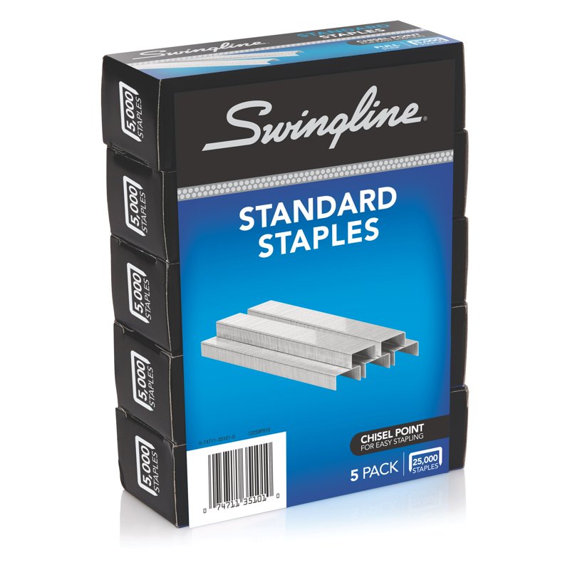 Standard Staples 1/4 Inch Leg Length, 5,000 per Box, Pack of 5