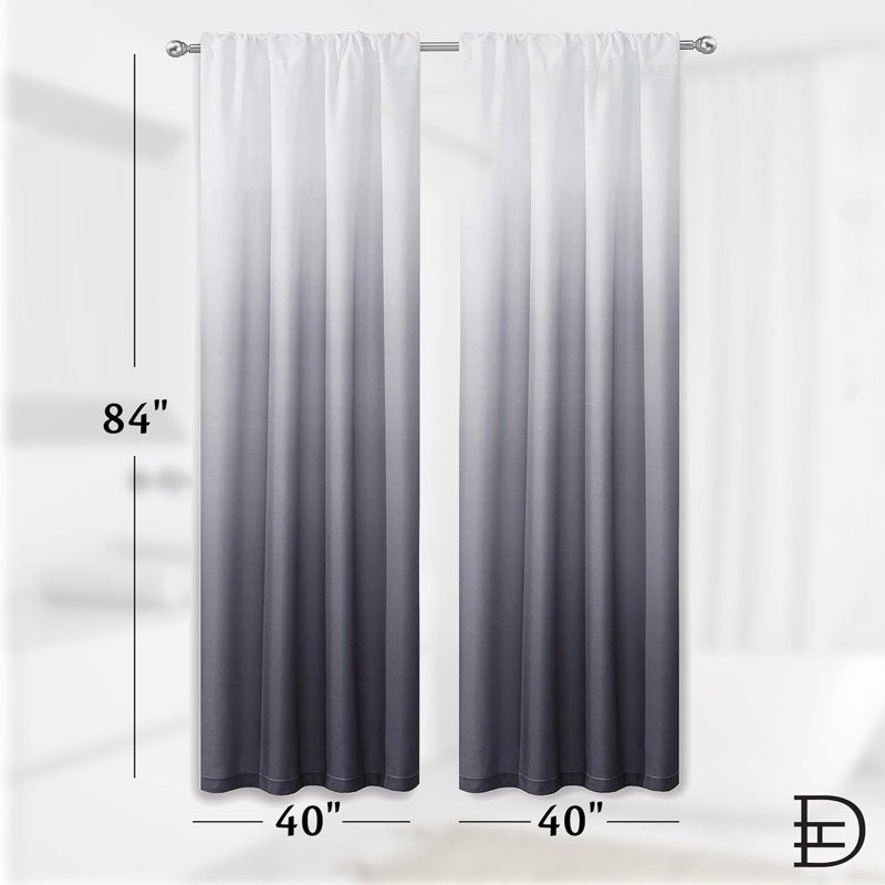 Darkening Curtain Set with Rod Pocket Header - 2 Panels, 40x84 Inches, Multiple Colors