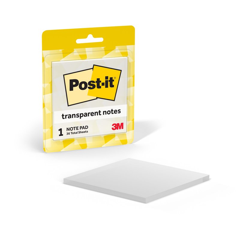 Clear Sticky Notes for Office and Study - 3 Pack, 36 Sheets Each