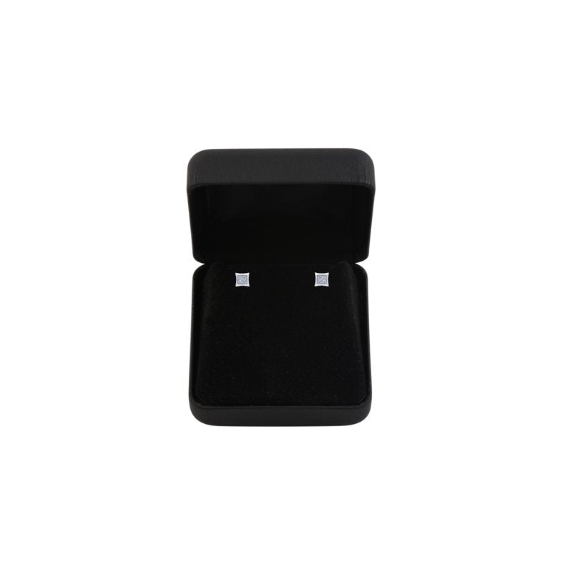 1/4 Carat Lab Grown Diamond Square Women's Stud Earrings in Sterling Silver