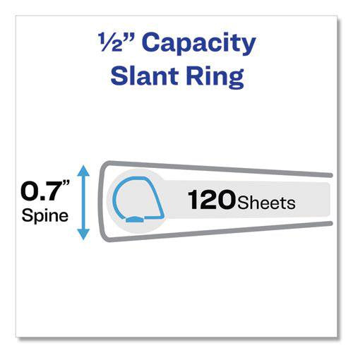 Heavy-Duty View Binder with Slant Rings - 0.5 Inch, Holds 8.5 x 11 Paper, White