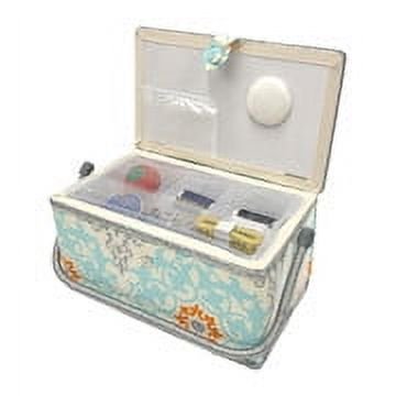 Multicolor Sewing Basket Kit with 116 Pieces, Organizer, Youthful Print