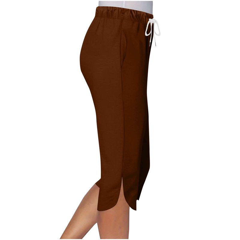 Women's Yoga Capris with Pockets - Summer Cropped Leggings for Outdoor and Active Wear