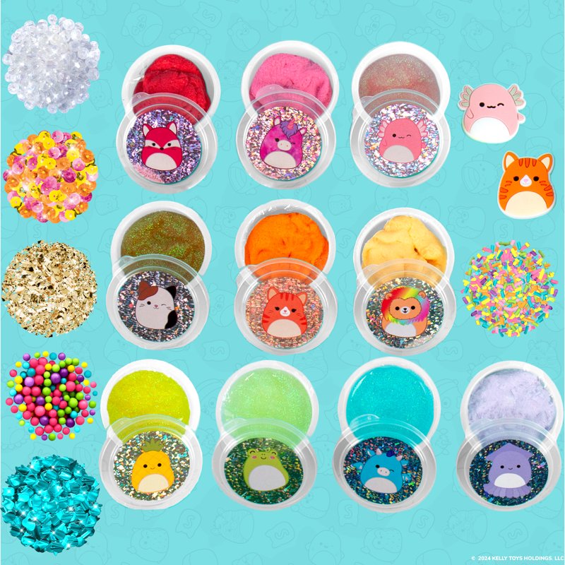 Pre-Made Slime Set with Rainbow Mix-Ins for Kids Ages 6+ - Squishmallows Themed