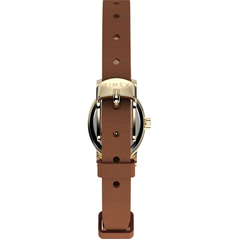 Women's Mother of Pearl Dial Watch with Brown Leather Strap - Gold Tone Case