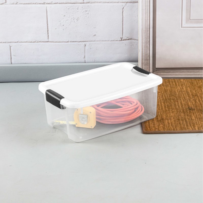 Stacking Storage Container with Lid - Clear Plastic Home Organization Bins
