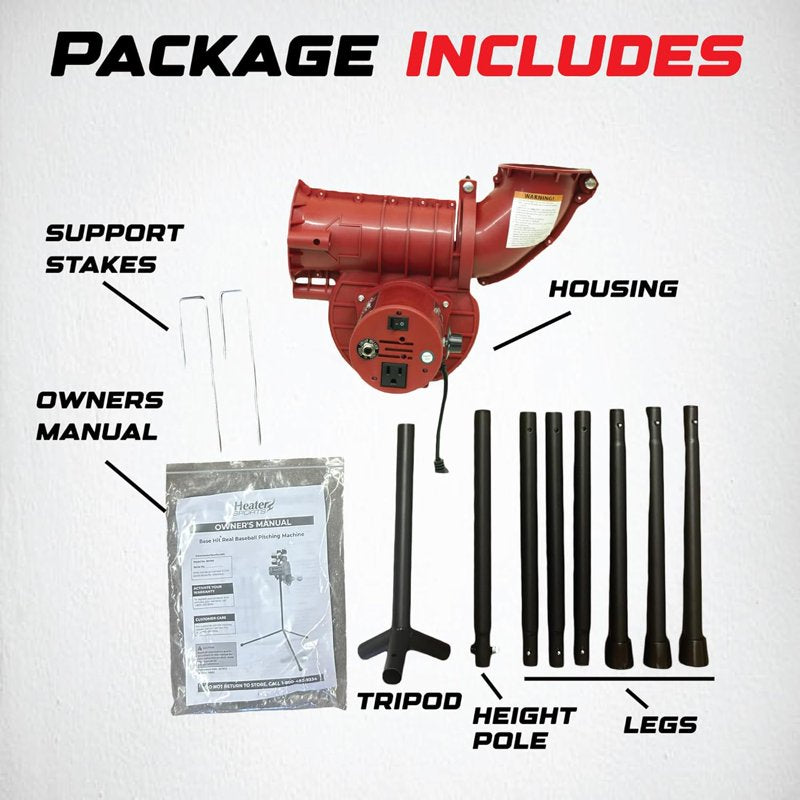 Baseball Pitching Machine with Adjustable Speed & Fielding Practice