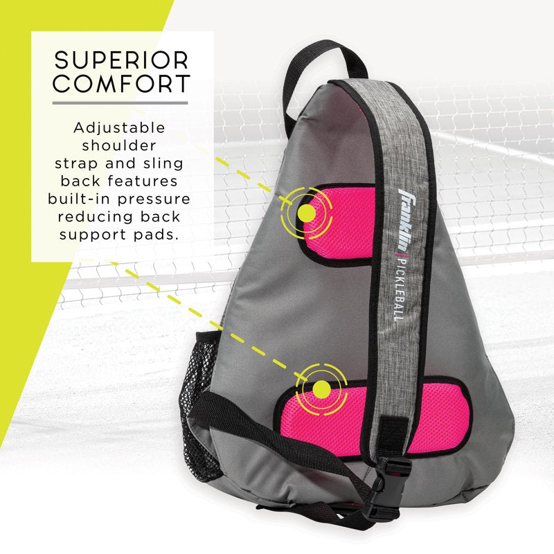 Pickleball Sling Bag - Franklin Sports | Gray/Pink
