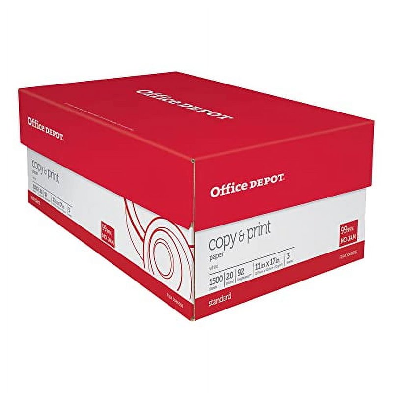 Ledger Size Copy & Print Paper - 11 x 17 Inches, 92 Brightness, 20 Lb, 3 Reams Case