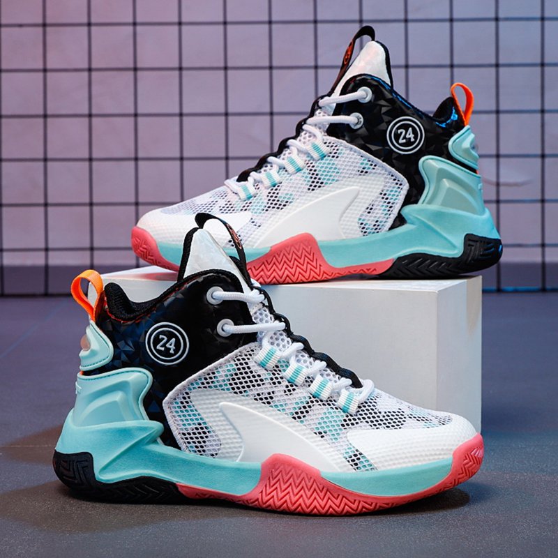 Kids' Basketball Sneakers Boys Girls High Top Sports Shoes Comfortable Breathable Lightweight
